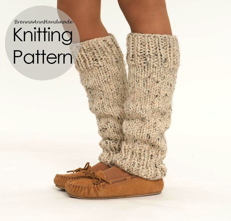 KNITTING PATTERN The Chunky Knit Legwarmers, Instant Download PDF, Crocheted diy Easy-Intermediate Skill Level by BrennaAnnHandmade image 1