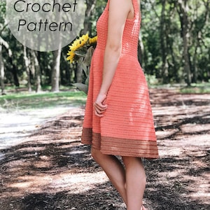 CROCHET PATTERN The Cotton Summer Dress, Instant Download PDF, Crocheted diy Easy-Intermediate Skill Level by BrennaAnnHandmade image 3