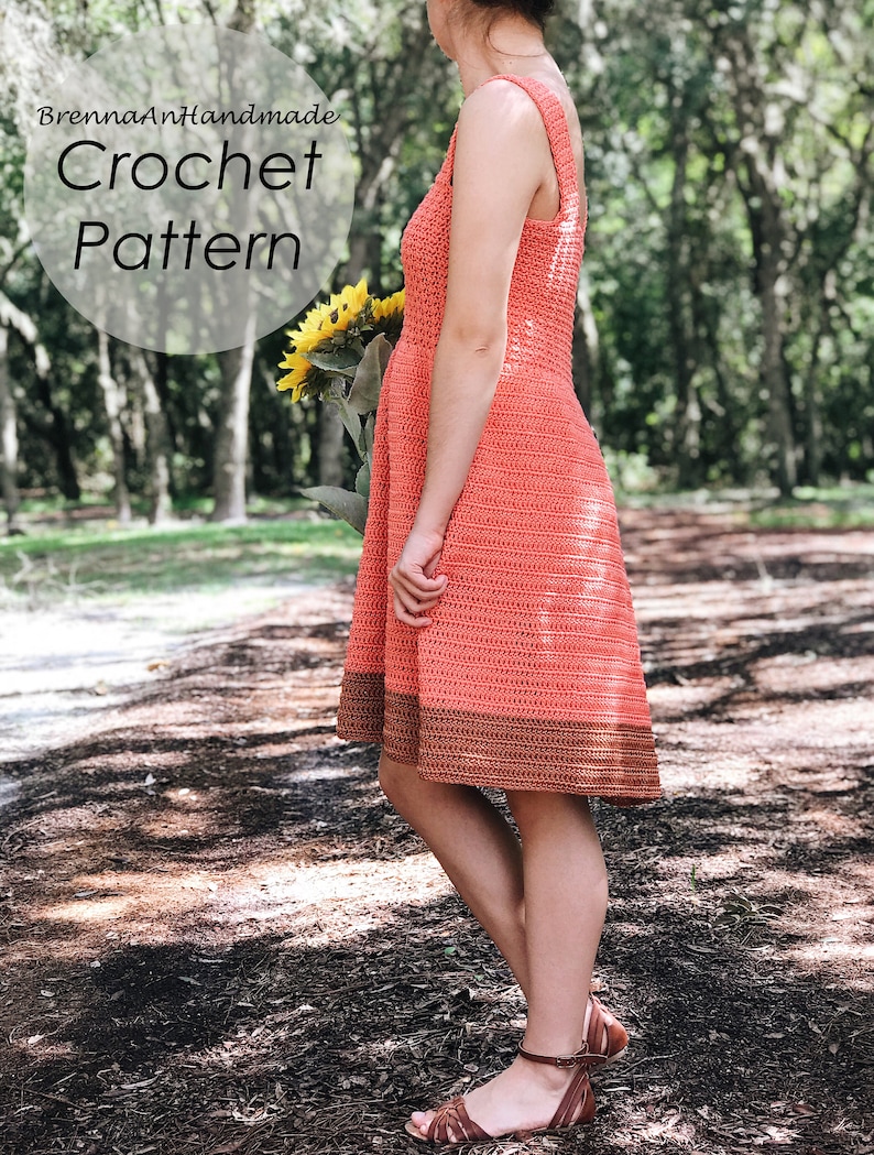 CROCHET PATTERN The Cotton Summer Dress, Instant Download PDF, Crocheted diy Easy-Intermediate Skill Level by BrennaAnnHandmade image 3