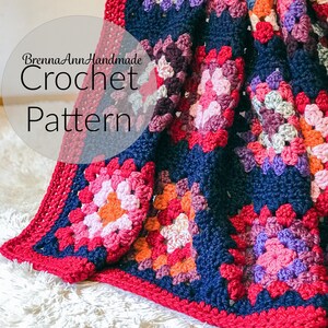 HÄKELMUSTER - The Blooming Garden Oma Quadrat Decke Sofort Download PDF, Afghan, diy Intermediate Überwurf von BrennaAnnHandmade