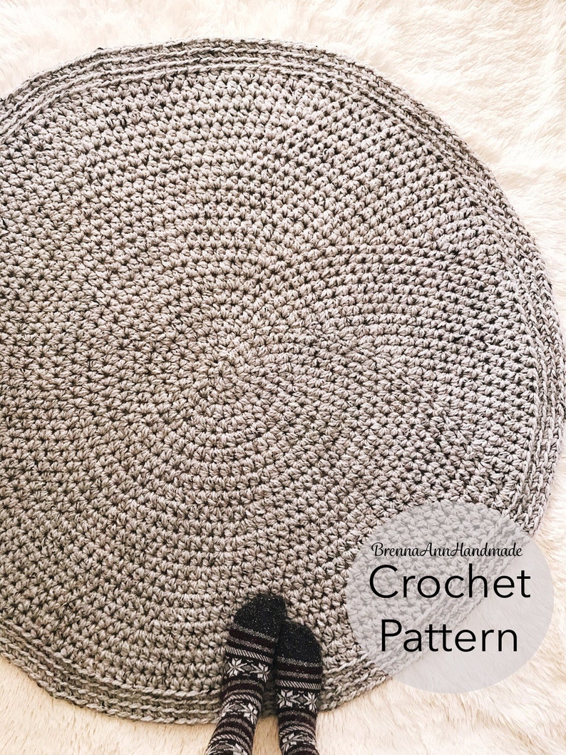 CROCHET PATTERN The Classic Circle Rug, Instant Download PDF, Crocheted Home Decor, diy Easy-Intermediate Skill Level by BrennaAnnHandmade image 1