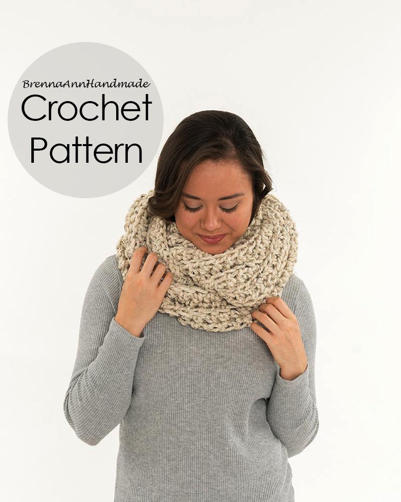 CROCHET PATTERN the Chunky Ribbed Infinity Loop Scarf - Etsy