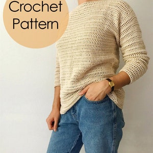 CROCHET PATTERN The Sand Dune Sweater Crochet Lightweight Sweater, Crocheted Pullover, Intermediate DIY Sweatshirt by BrennaAnnHandmade image 3