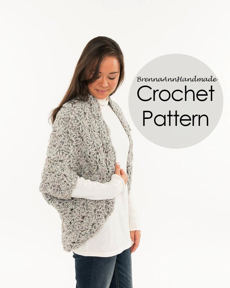 CROCHET PATTERN The Chunky Lacy Sweater Shrug Instant | Etsy