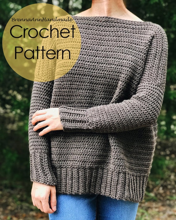 CROCHET PATTERN the Oversized Pullover Sweater Instant Download