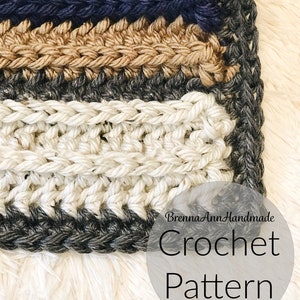 CROCHET PATTERN The Lakeside Blanket Instant Download PDF, Chunky Handmade Afghan, Striped Throw, diy, Easy Beginner, by BrennaAnnHandmade image 7