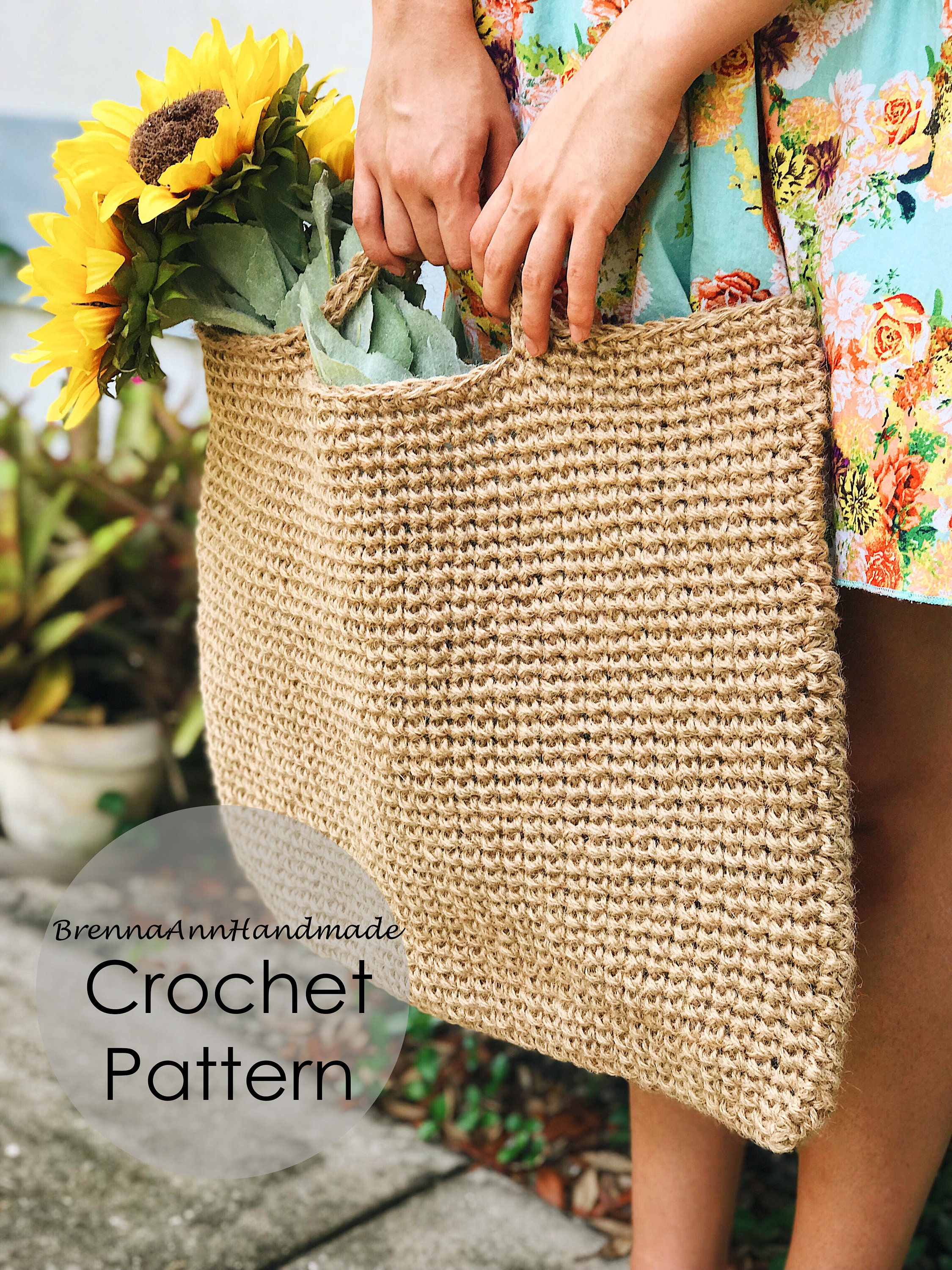 CROCHET PATTERN the Natural Jute Twine Tote Bag Instant Etsy