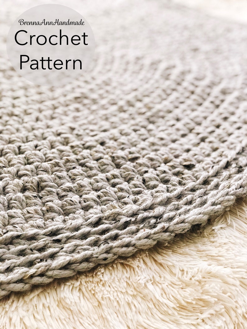 CROCHET PATTERN The Classic Circle Rug, Instant Download PDF, Crocheted Home Decor, diy Easy-Intermediate Skill Level by BrennaAnnHandmade image 8