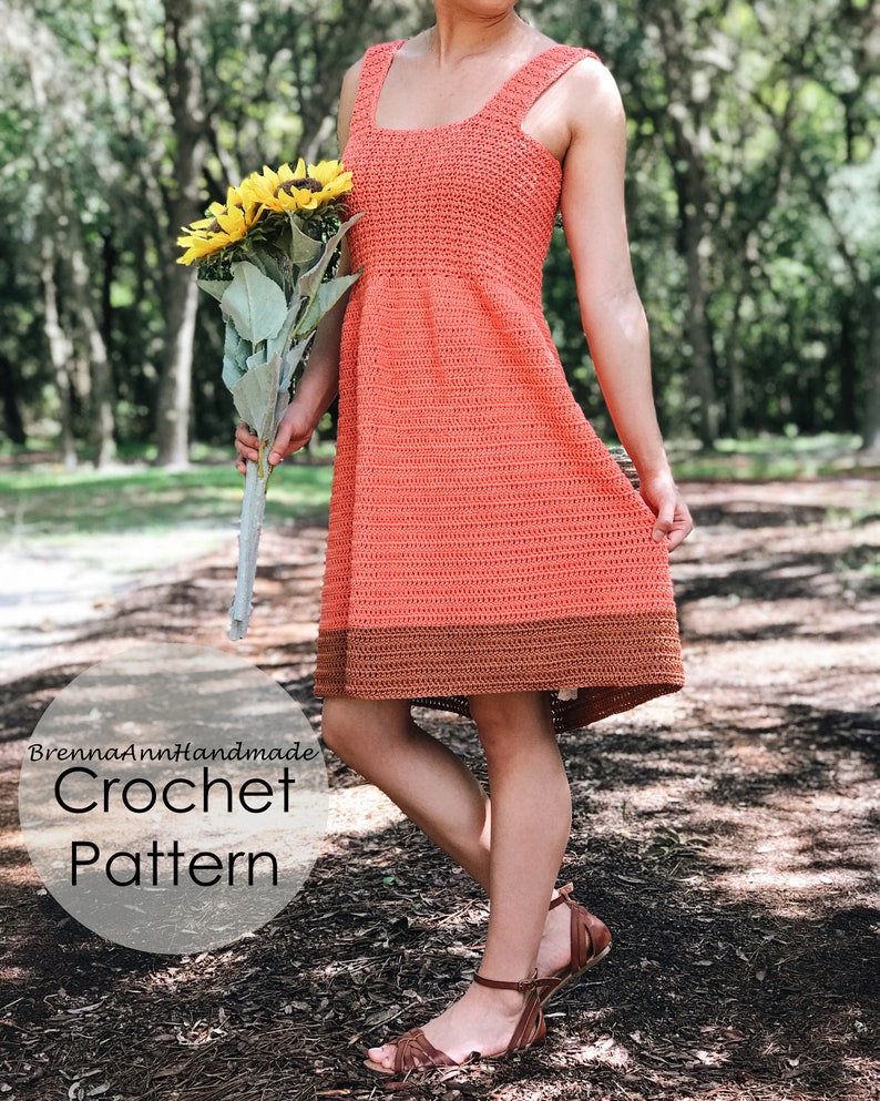 CROCHET PATTERN The Cotton Summer Dress, Instant Download PDF, Crocheted diy Easy-Intermediate Skill Level by BrennaAnnHandmade image 6