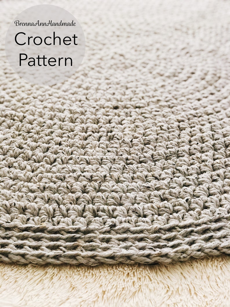 CROCHET PATTERN The Classic Circle Rug, Instant Download PDF, Crocheted Home Decor, diy Easy-Intermediate Skill Level by BrennaAnnHandmade image 6