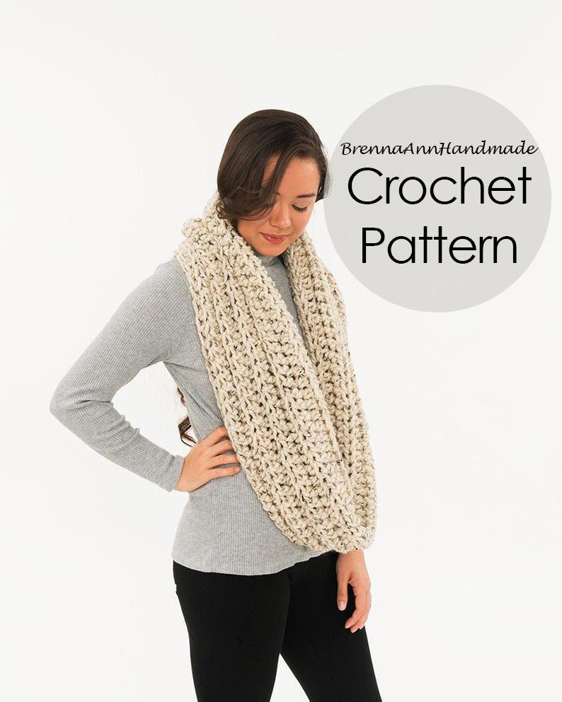 CROCHET PATTERN the Chunky Ribbed Infinity Loop Scarf - Etsy