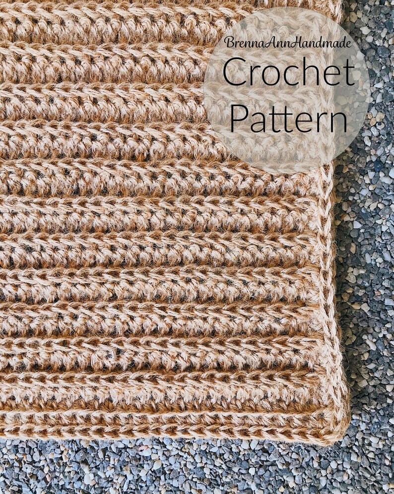 CROCHET PATTERN the Textured Crochet Jute Doormat Instant Etsy