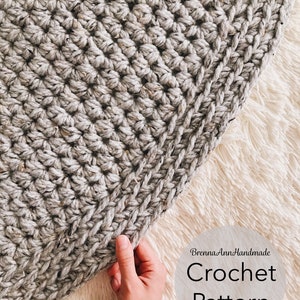 CROCHET PATTERN The Classic Circle Rug, Instant Download PDF, Crocheted Home Decor, diy Easy-Intermediate Skill Level by BrennaAnnHandmade image 3