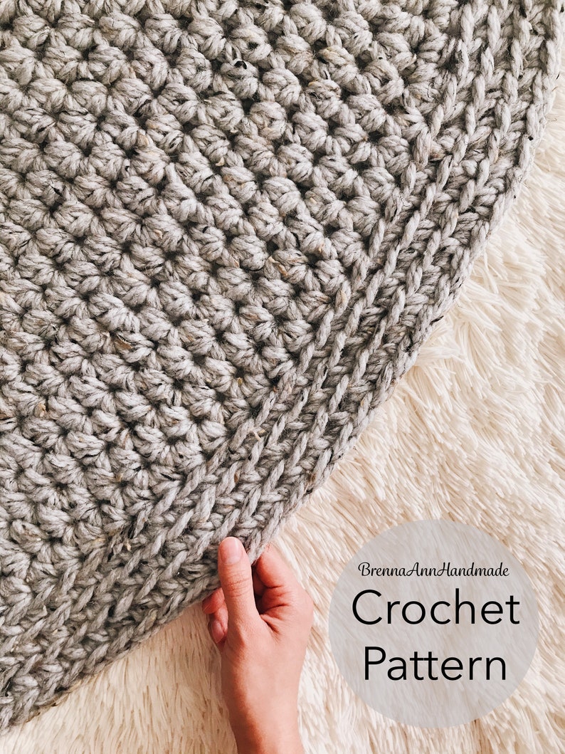 CROCHET PATTERN The Classic Circle Rug, Instant Download PDF, Crocheted Home Decor, diy Easy-Intermediate Skill Level by BrennaAnnHandmade image 3