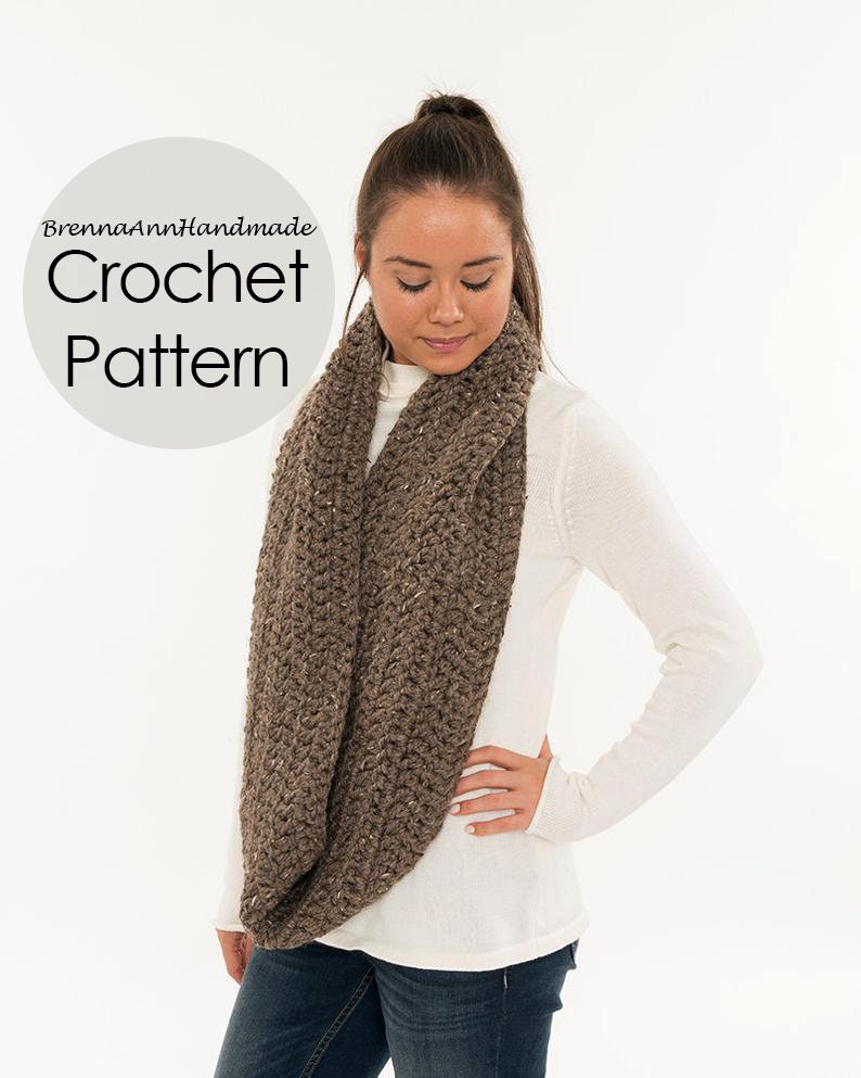 CROCHET PATTERN - the Chunky Infinity Loop Scarf, Instant Download PDF ...