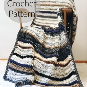 CROCHET PATTERN The Lakeside Blanket Instant Download PDF, Chunky Handmade Afghan, Striped Throw, diy, Easy Beginner, by BrennaAnnHandmade image 6