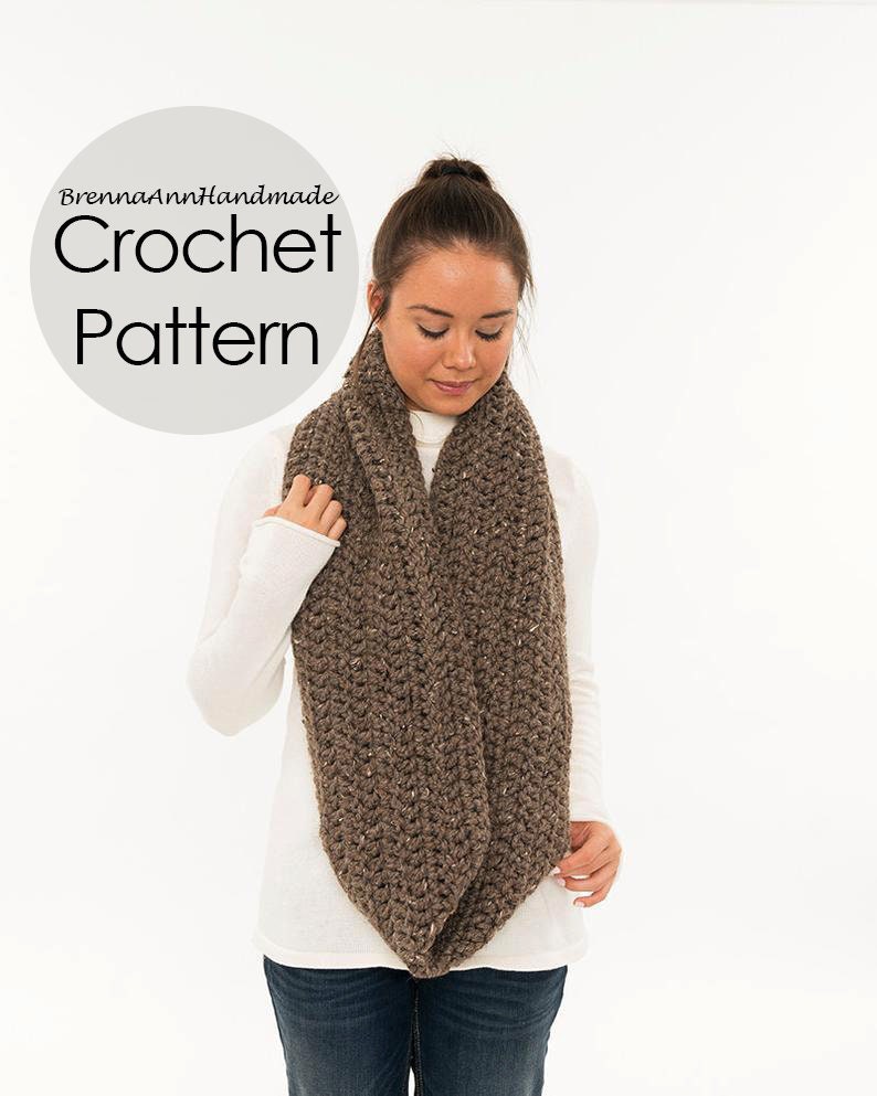 CROCHET PATTERN - the Chunky Infinity Loop Scarf, Instant Download PDF ...