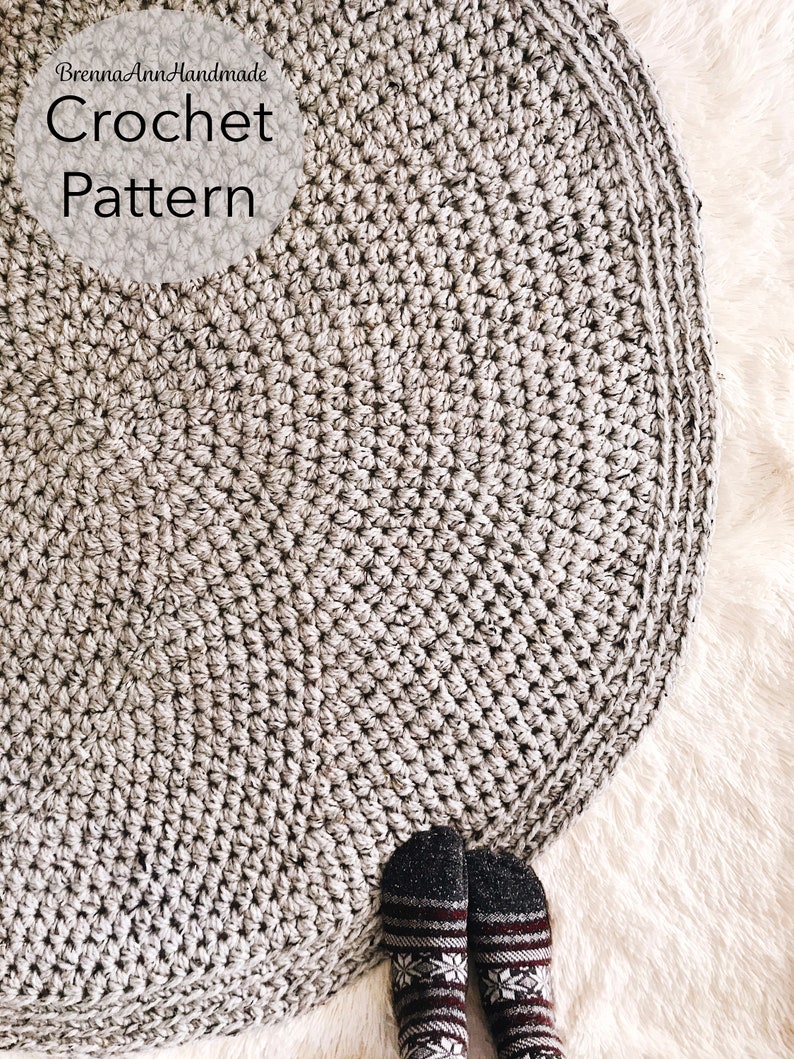 CROCHET PATTERN The Classic Circle Rug, Instant Download PDF, Crocheted Home Decor, diy Easy-Intermediate Skill Level by BrennaAnnHandmade image 4