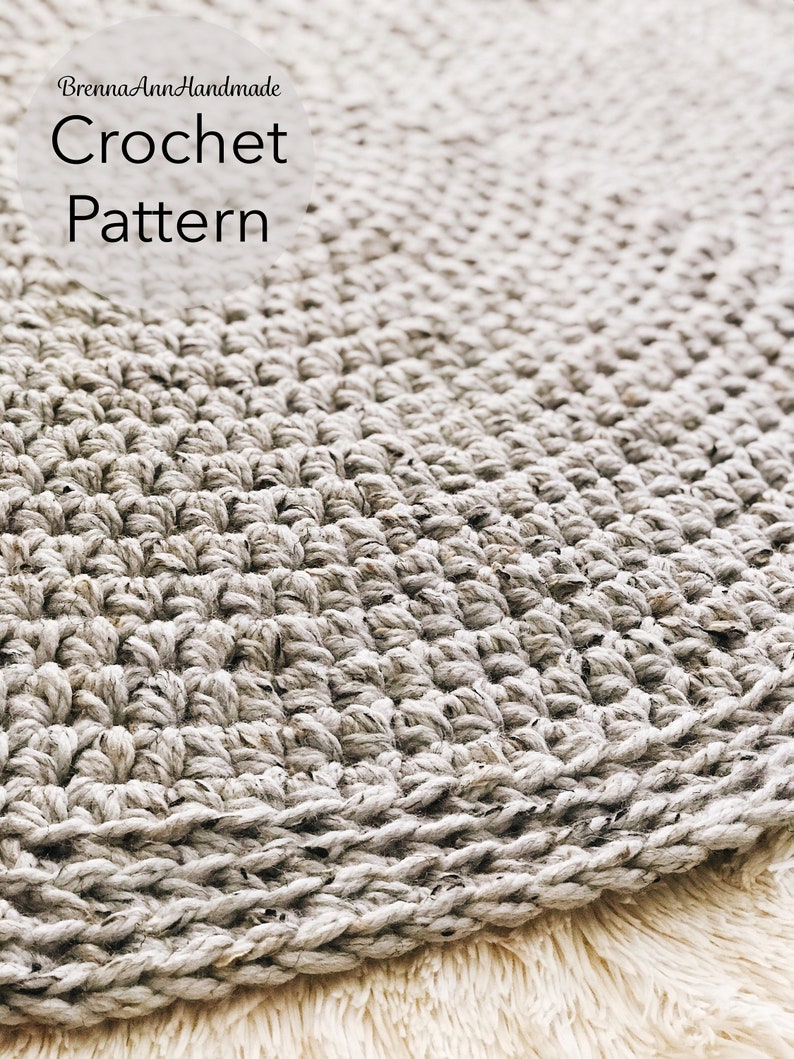 CROCHET PATTERN The Classic Circle Rug, Instant Download PDF, Crocheted Home Decor, diy Easy-Intermediate Skill Level by BrennaAnnHandmade image 2