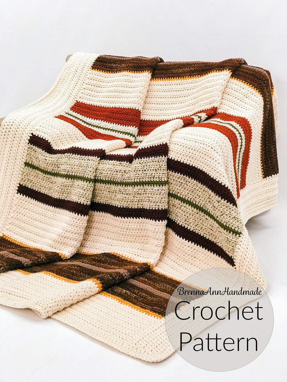 CROCHET PATTERN - the Thankful Blanket, Instant Download PDF, Chunky ...