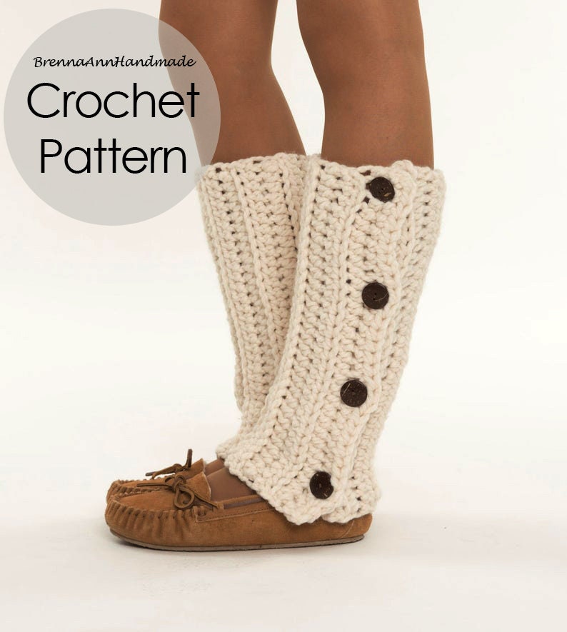 CROCHET PATTERN Chunky Button up Crochet Leg Warmer Pattern Etsy