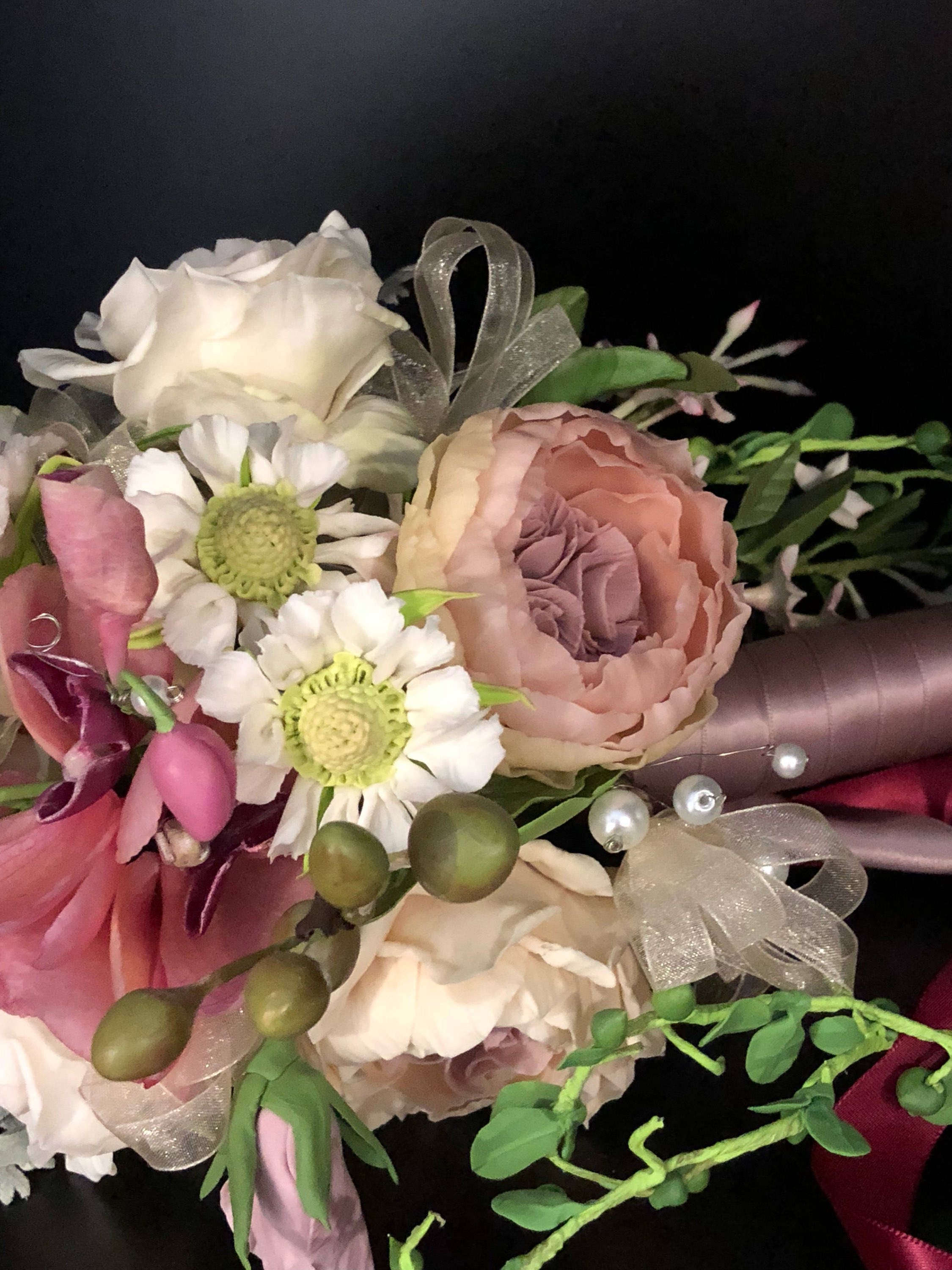 Bridal bouquet clay flowers wedding flowers Etsy