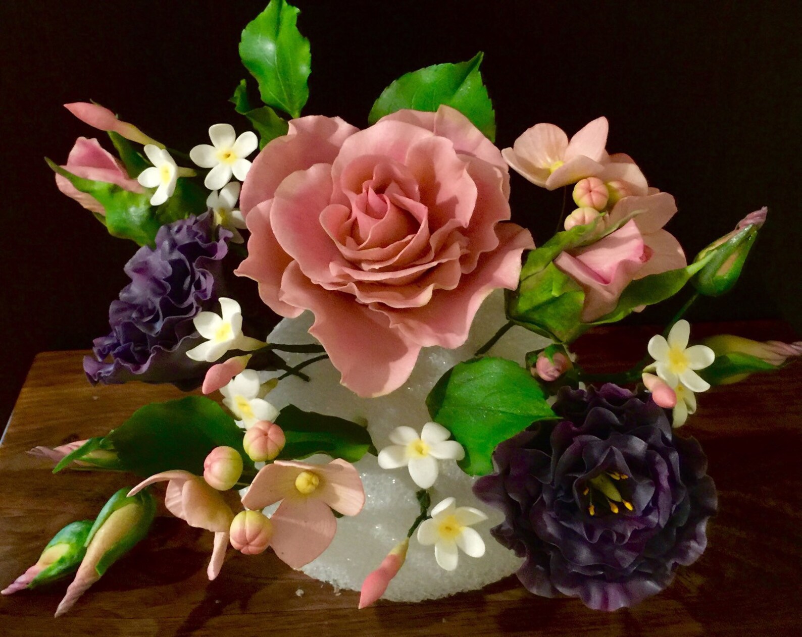 Sugar Flowers Gumpaste Cake Topper With Roses Jasmin Etsy