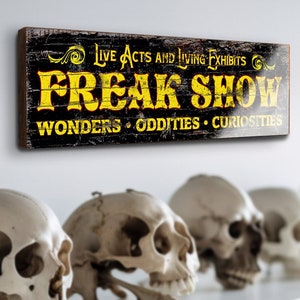 Freak Show Sign Freakshow Sign Fairground Decor Fun Fair Sign Wall Decor Halloween Sign
