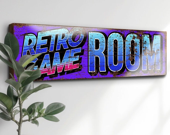 Retro Game Room 40cm Sign  Video Arcade Gaming 80s Wall Sign