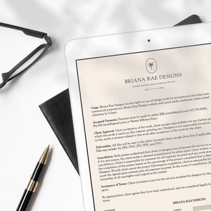 Photography Client Contract Template | Photography Forms | Client Agreement | Contract for Photographers | Business Form Template | Contract