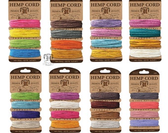 Hemptique Hemp Cord Macrame Twine Card of 4 Colours