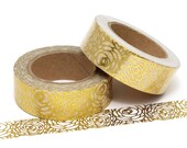 Washi Tape Floral Gold Foil 10m Flowers