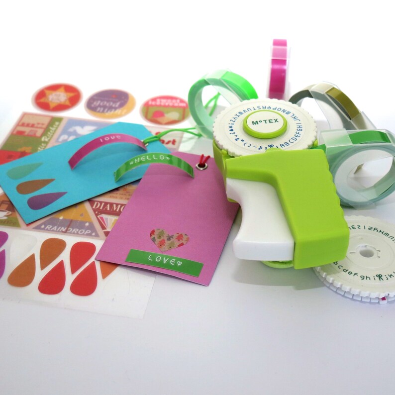 Motex Retro Embossing Label Maker in Pink or Green E303 Etsy