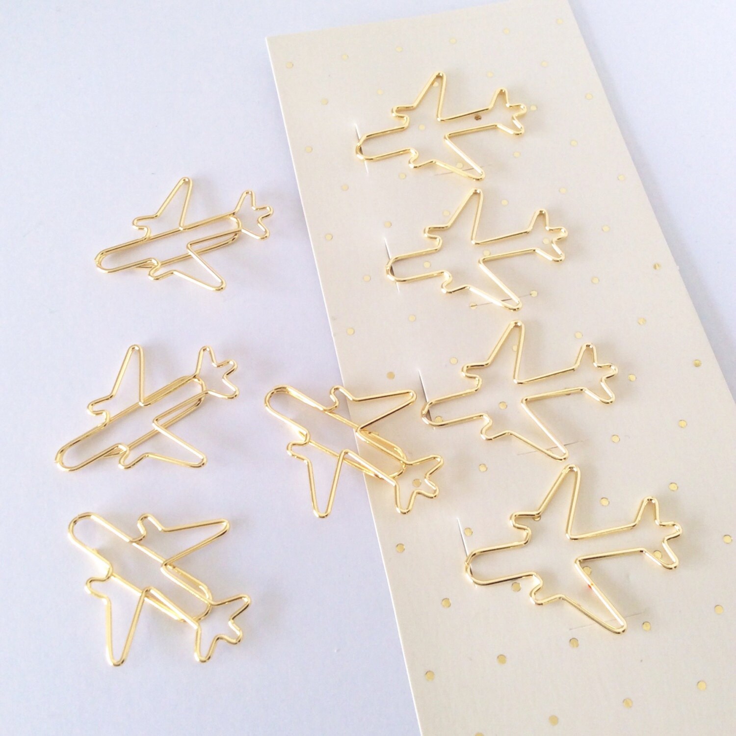 Gold Paper Aeroplane Clips Travel Planner Accessories Airplane Etsy