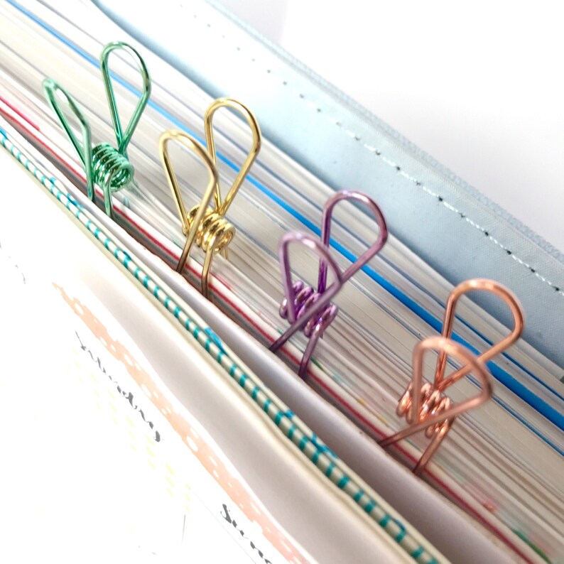 Planner Paper Clips Spring Wire Metallic Binder Accessories X Etsy