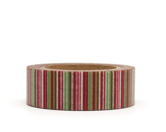 Washi Tape Red Green Stripes Christmas Lines