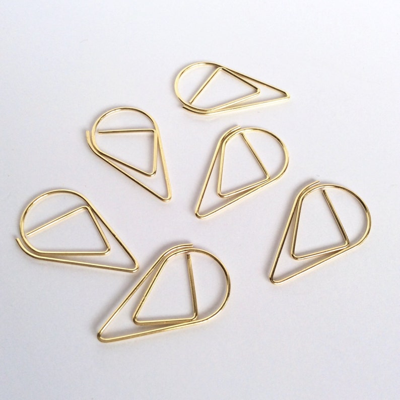 Paper Clips Planner Accessories Black Teardrop Page Marker X 6 Etsy