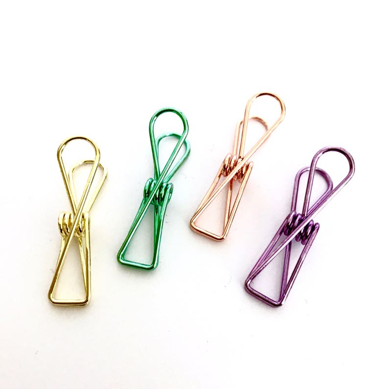 Planner Paper Clips Spring Wire Metallic Binder Accessories X Etsy
