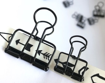 Black Planner Clips Binder Accessories Bull Dog Skeleton Paper Clips