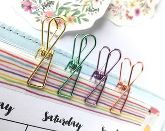 Planner Paper Clips Spring Wire Metallic Binder Accessories x 5