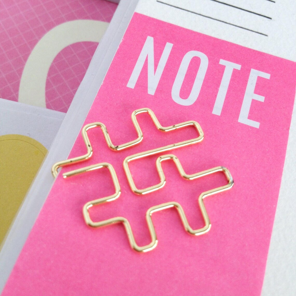 Planner Paper Clips Gold Hashtag Planner Accessories Page Etsy