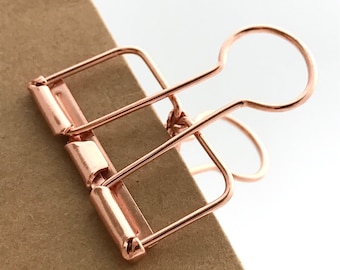 Rose Gold Planner Clips Binder Accessories Bull Clips Skeleton Paper Clips Copper Bronze