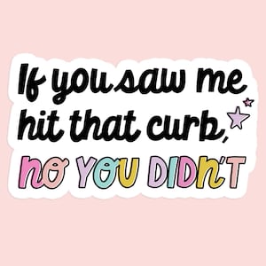 If You Saw Me Hit That Curb, No You Didn&#39;t Sticker