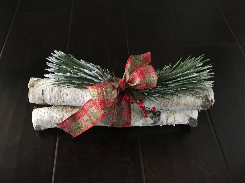 Decorative Birch Bundle Birch Yule Log Mantel Log Set Birch Etsy