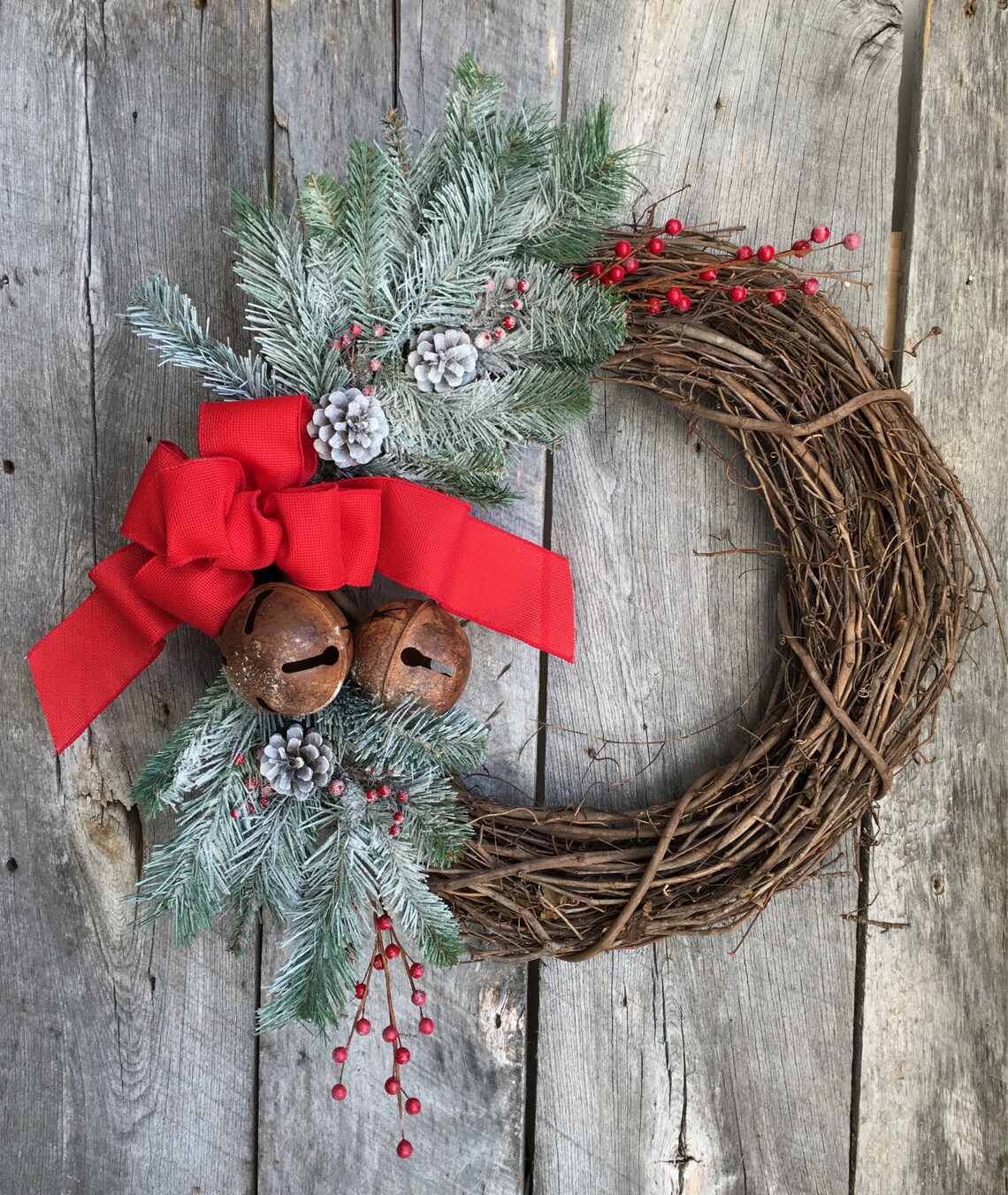 Winter Wreath for Door Flocked Wreath Holiday Wreath | Etsy