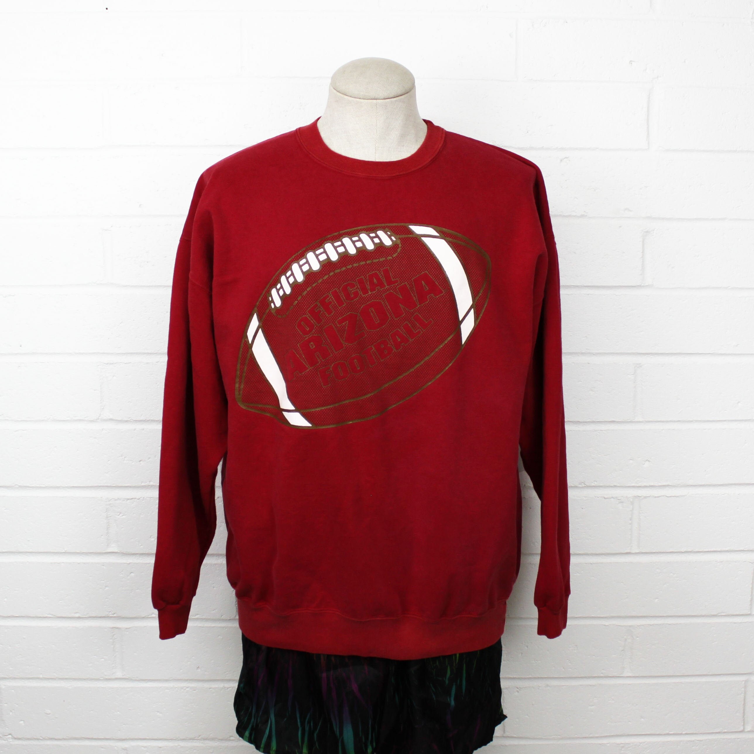 Vintage 90s Arizona Football Sweatshirt XL Red Baggy Crew Neck | Etsy