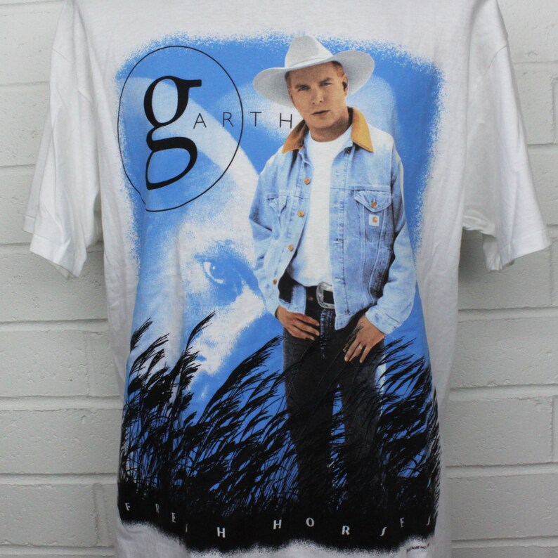 Vintage 90s Garth Brooks Fresh Horses Tour Shirt Large Concert 1996 Country Music Friends in Low Places Tee