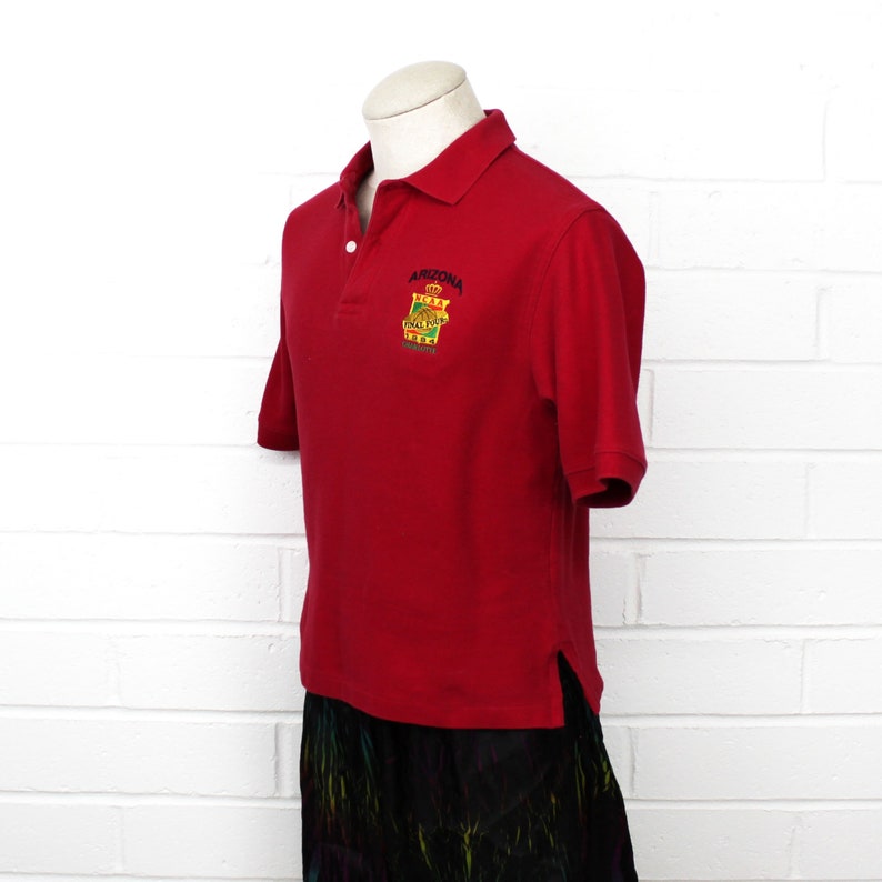 Vintage 90s University of Arizona Collared Polo Shirt Red Small 1997 Final Four College Basketball Button Shirt