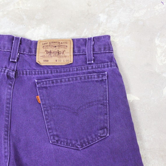 purple levi shorts