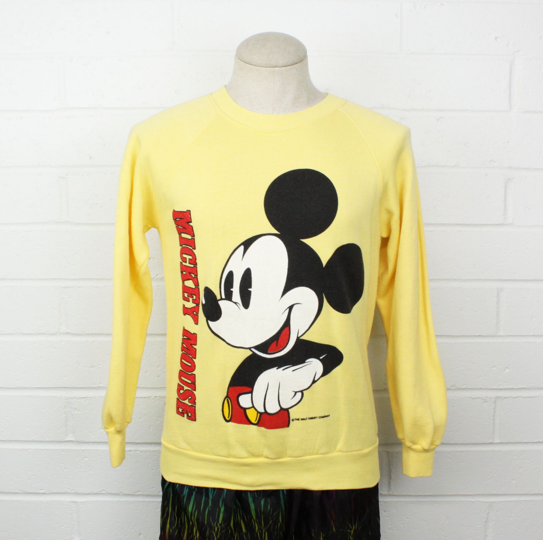 yellow mickey mouse sweatshirt